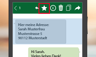 Einzelne Nachrichten als Favoriten markieren