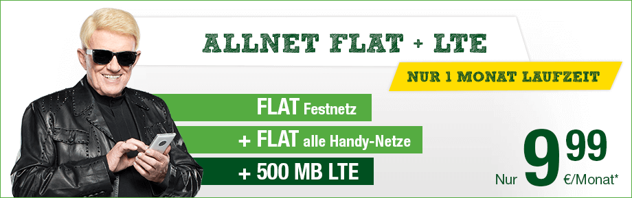 Allnet-Flat mit 500 MB LTE - nur 9,99€ mtl.