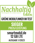 Nachhaltige Mobilfunkanbieter im Test: Preis/Leistungs-Sieger smartmobil.de